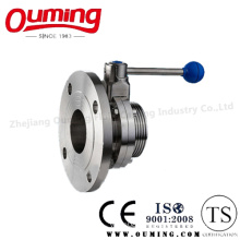 Sanitary Threaded Butterfly Valve with Circular Flange